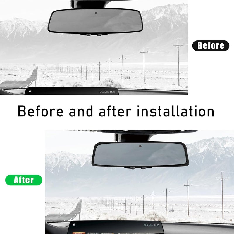 Wevdn Rear View Mirror Protector Frame, Silicone Car RearView Mirror Cover Compatible with Model 3 and Y, Auto Interior Decoration Gifts, Car Accessories (Black) - Image 5